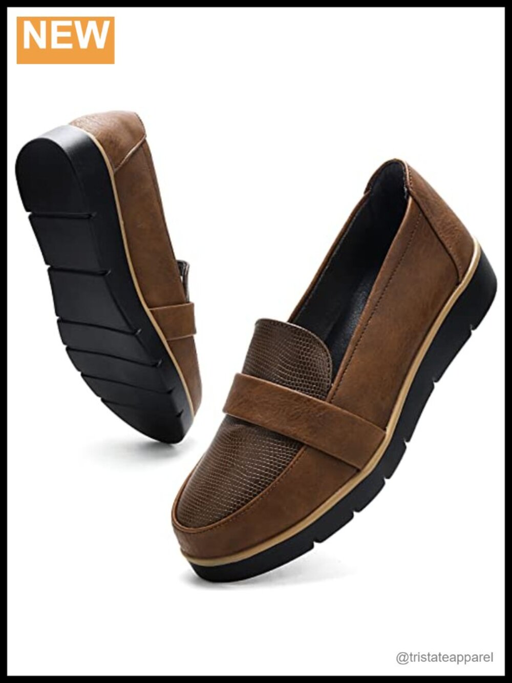 Womens Slip On Loafers Leather Business Casual Shoes Memory Foam